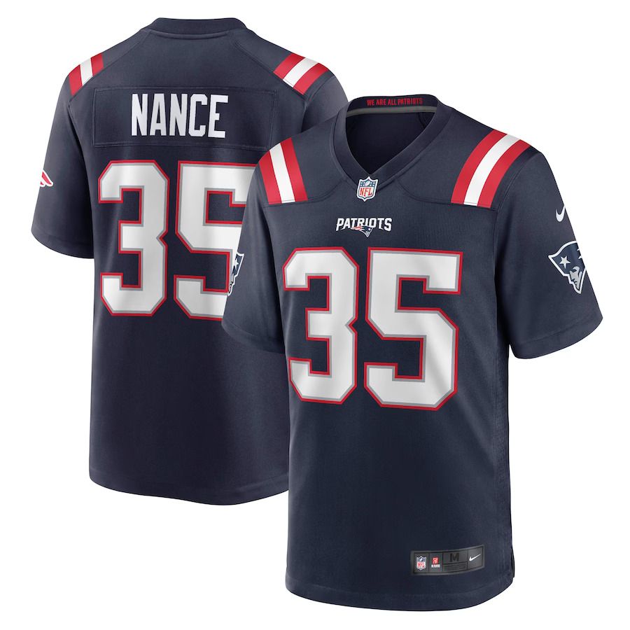 Men New England Patriots 35 Jim Nance Nike Navy Retired Player NFL Jersey